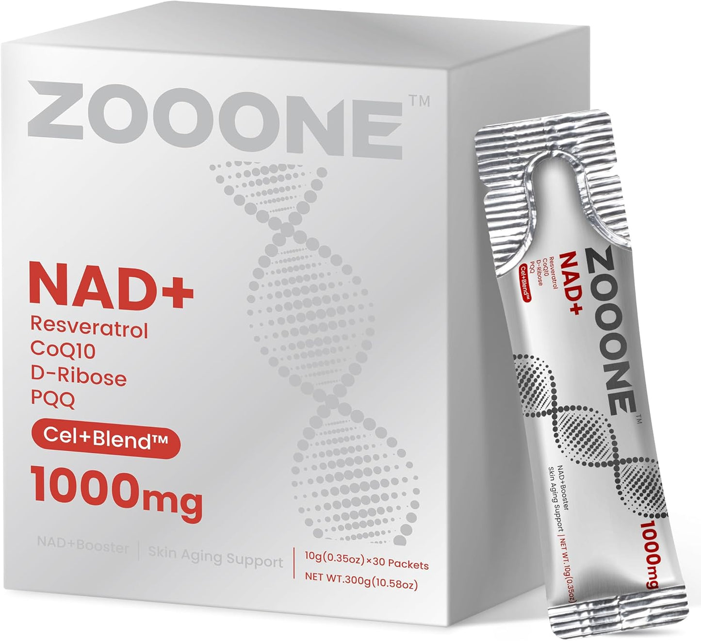 NAD+ Supplement with Resveratrol, 1000mg NMNH Supplement Alternative for Anti-Aging, Boost Energy, Support Cellular, High Purity NAD Plus for Women & Men, 30 Pockets | USA Made